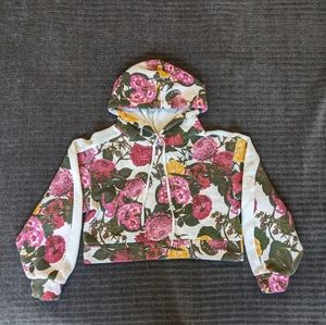 Floral Crop Hoodie